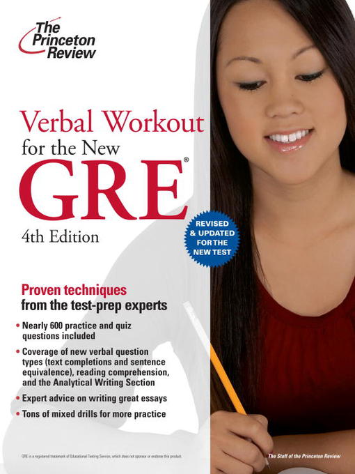 Title details for Verbal Workout for the New GRE by Princeton Review - Available